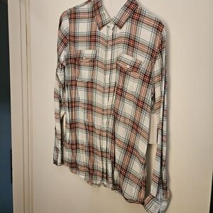 *NWT* O'Neill Red and White Plaid Lightweight Long-Sleeved Shirt Size S